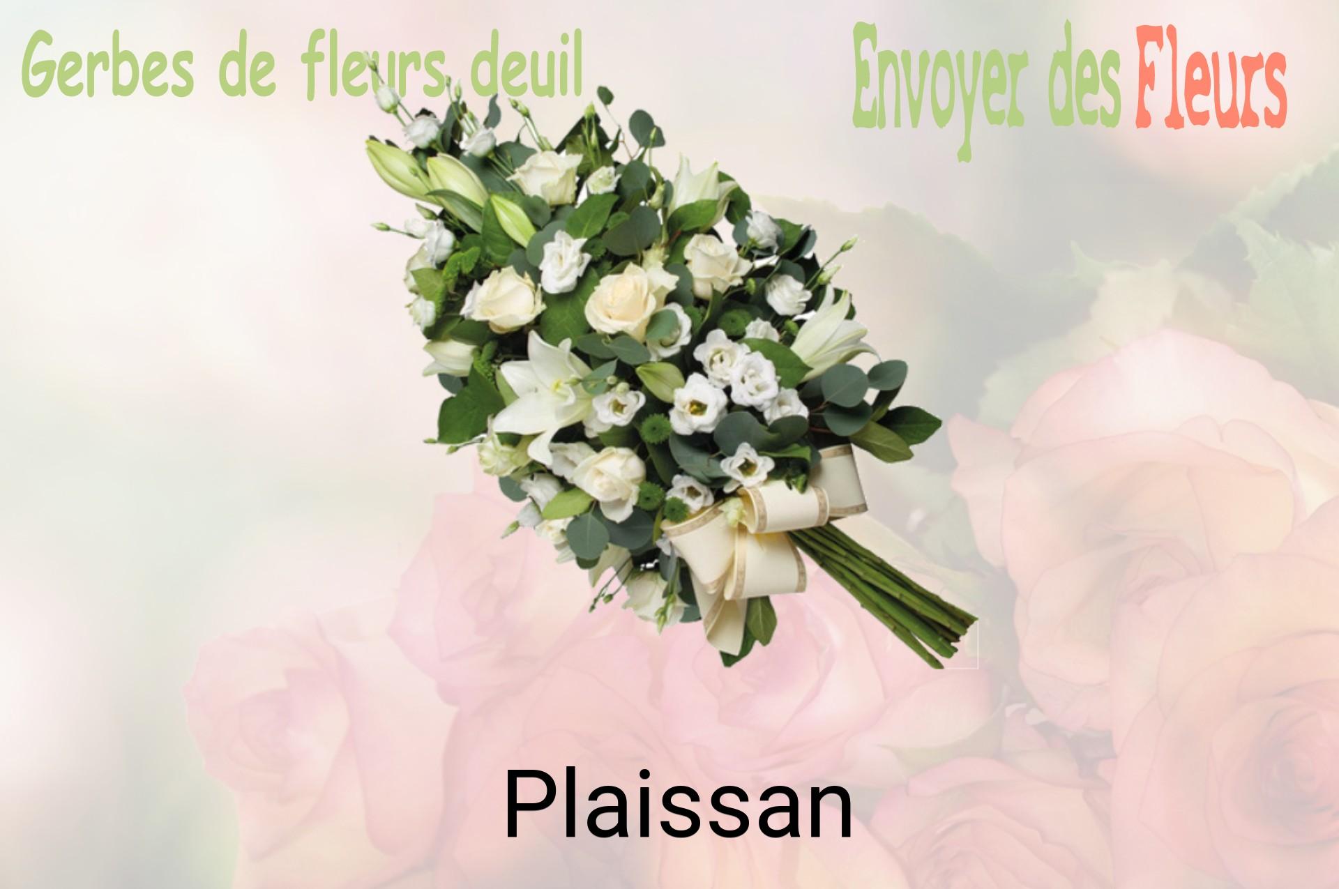 Gerbe de fleurs de deuil livrée à Plaissan
